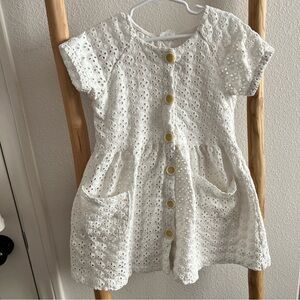 Zara Kids White Eyelet Button-Front Top